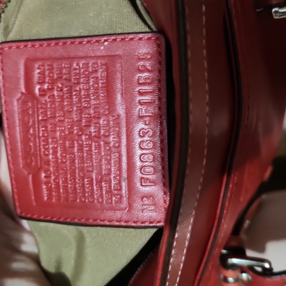 Coach Cherry Red Galaxy Legacy Leather Tote East West - Picture 9 of 10